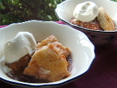 Quick Cherry Peach Cobbler