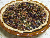 Pumpkin Pie with Caramelize Nuts Topping